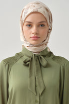 Gülistan Saten İpek Eşarp - Kemik TUGBA