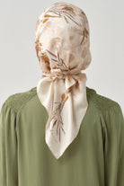 Gülistan Saten İpek Eşarp - Kemik TUGBA