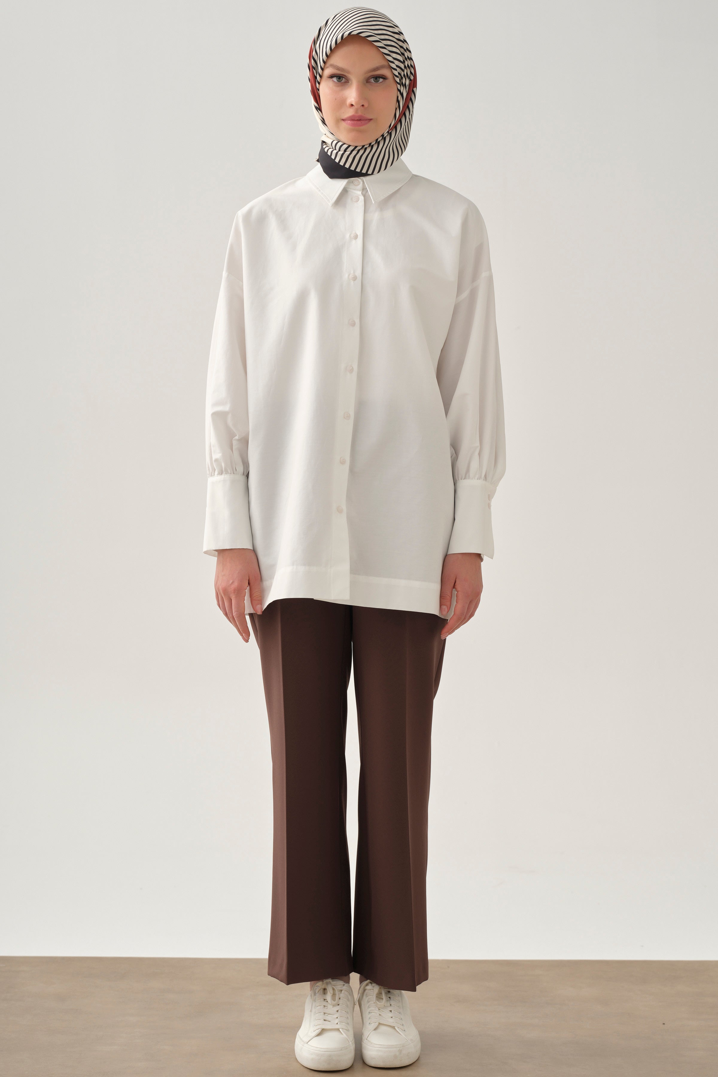 Beli Lastikli Culotte Pantolon - Kahve TUGBA