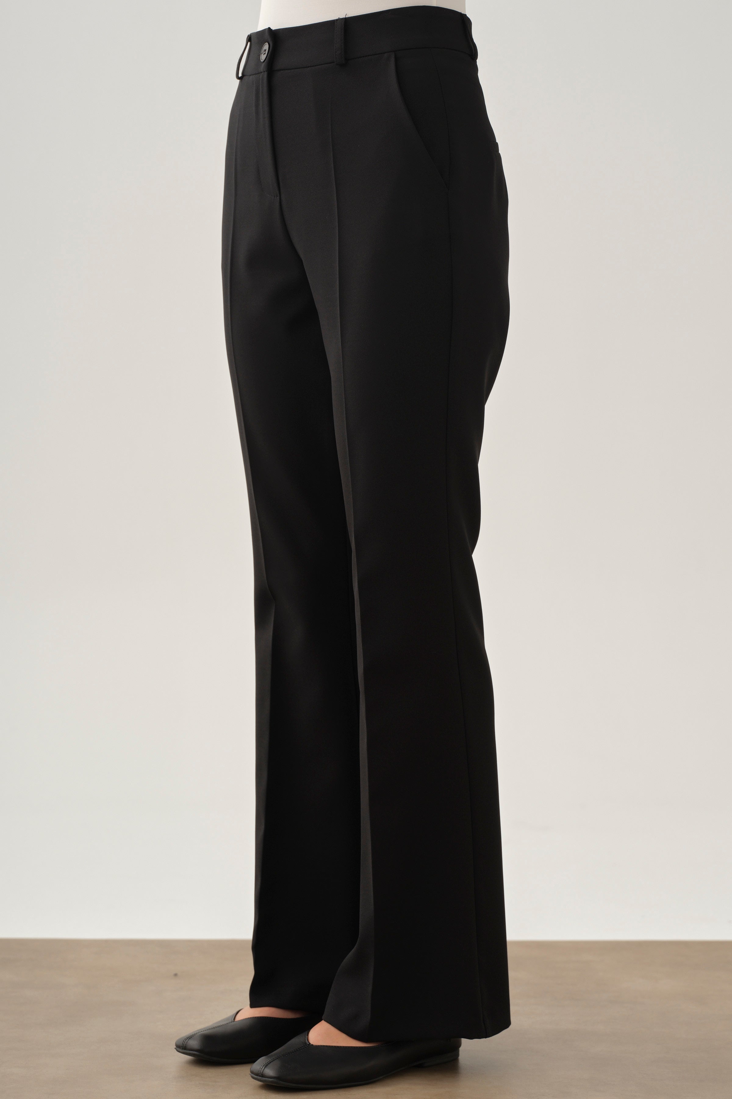 İspanyol Paça Basic Pantolon - Siyah TUGBA