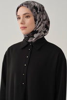 Yırtmaçlı Asimetrik Kesim Bluz - Siyah TUGBA