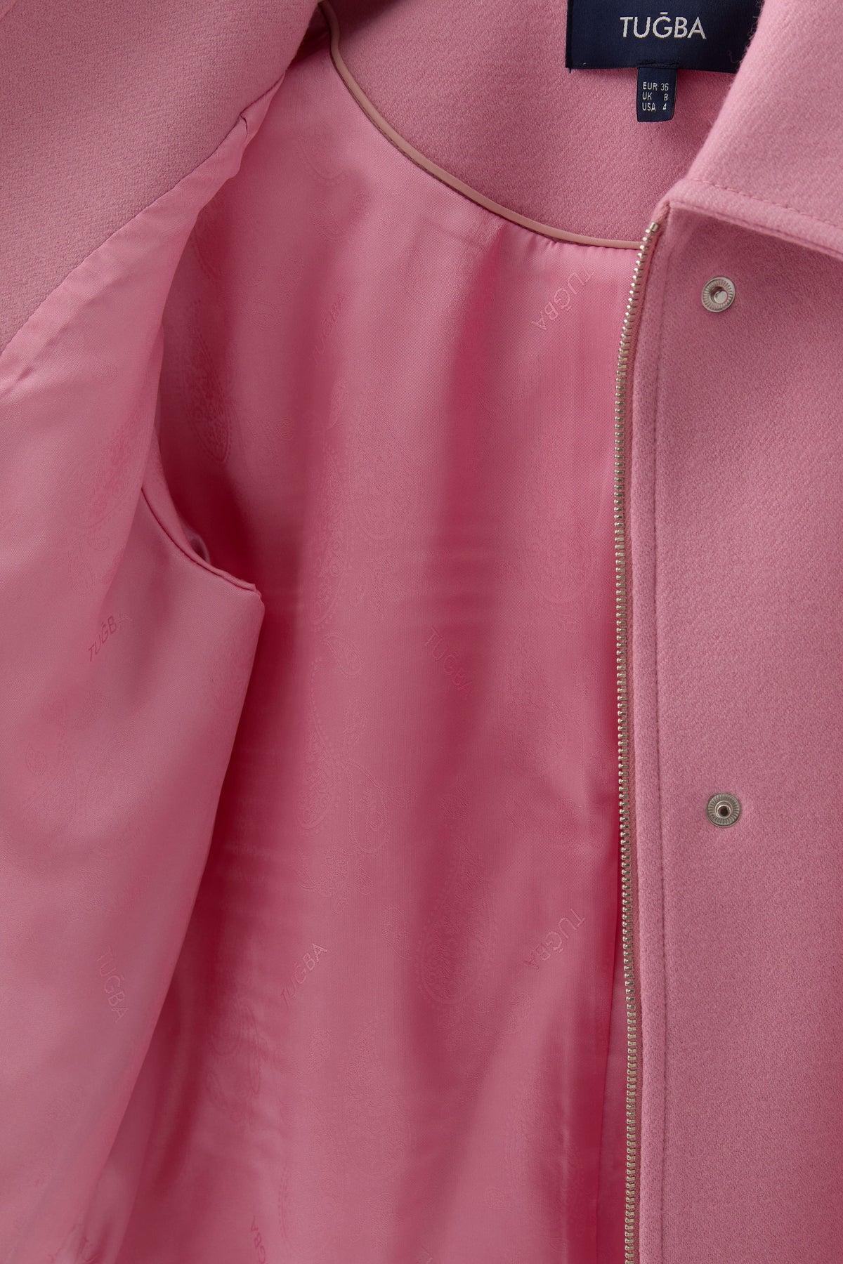 Kol Düğmeli Mini Keçe Ceket - Pembe TUGBA