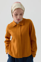 Kol Düğmeli Mini Keçe Ceket - Hardal TUGBA