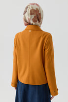 Kol Düğmeli Mini Keçe Ceket - Hardal TUGBA