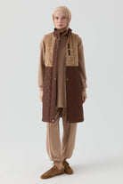 Peluş Garnili Kapitone Yelek - Kahve TUGBA