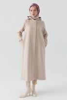 Rüzgarlık Detaylı Patlı Kaban - Bej TUGBA