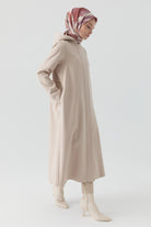 Rüzgarlık Detaylı Patlı Kaban - Bej TUGBA