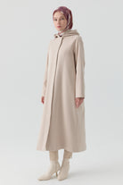 Rüzgarlık Detaylı Patlı Kaban - Bej TUGBA