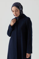 Rüzgarlık Detaylı Patlı Kaban - Lacivert TUGBA