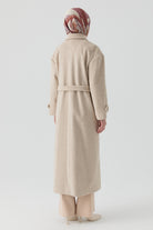 Kol Bant Detaylı Manto - Bej TUGBA