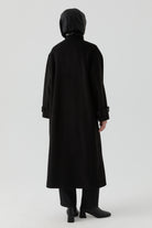 Seyyar Atkılı Kruvaze Kaban - Siyah TUGBA