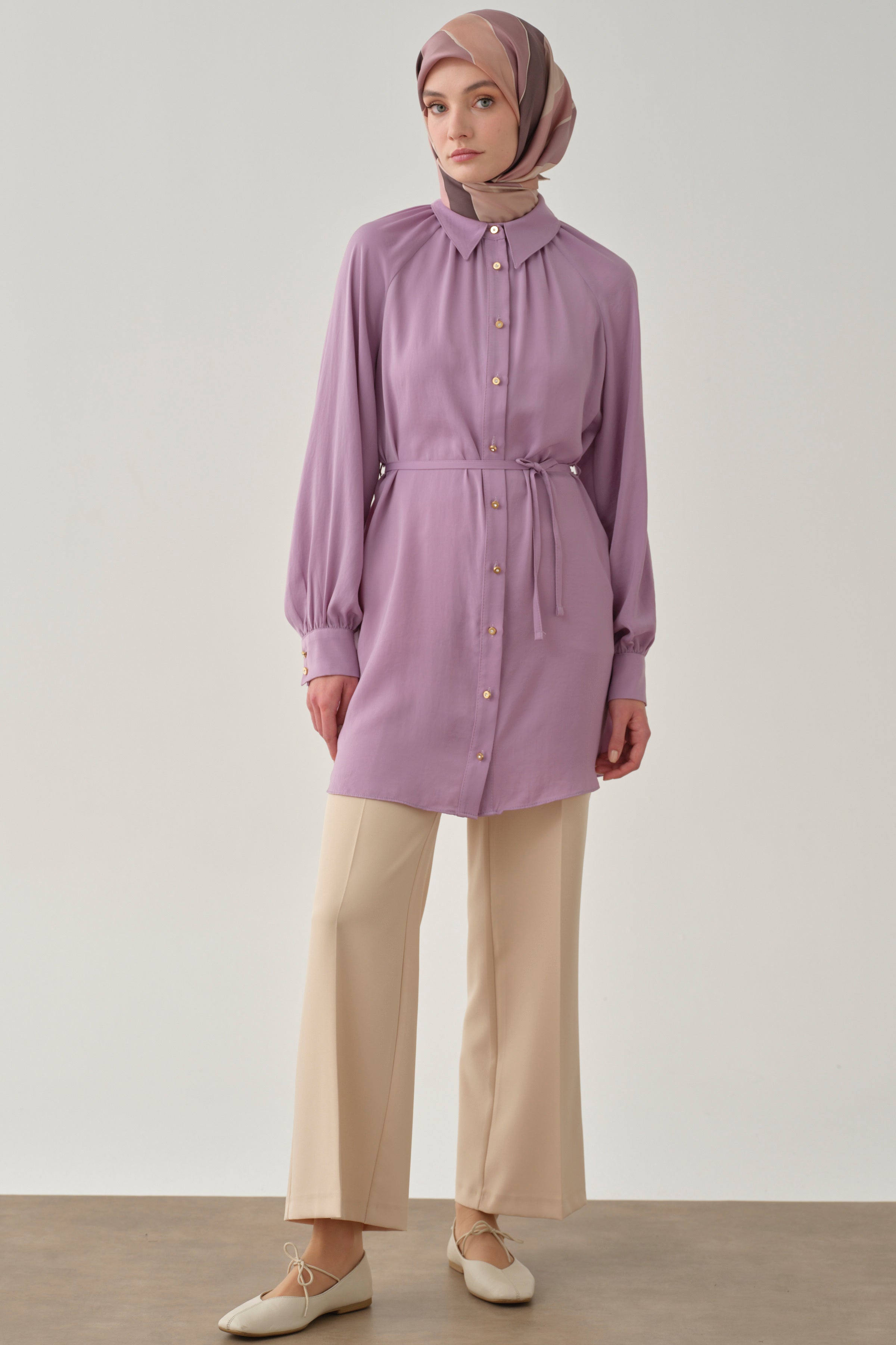Beli Lastikli Culotte Pantolon - Bej TUĞBA