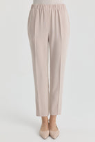 Bel Lastikli Dar Paça Pantolon - Bej TUGBA