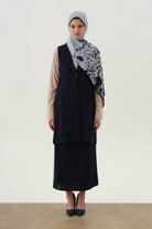 Plikaşe Detaylı Kalem Etek - Lacivert TUGBA