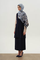 Plikaşe Detaylı Kalem Etek - Lacivert TUGBA