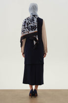 Plikaşe Detaylı Kalem Etek - Lacivert TUGBA