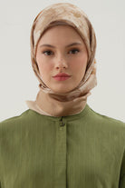 Gülistan Saten İpek Eşarp - Vizon TUGBA