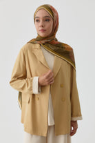 Duble Kollu Kombinli Bluz Ceket Takım - Safran TUGBA