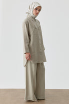 Pileli Pantolon - Açık Yeşil TUGBA