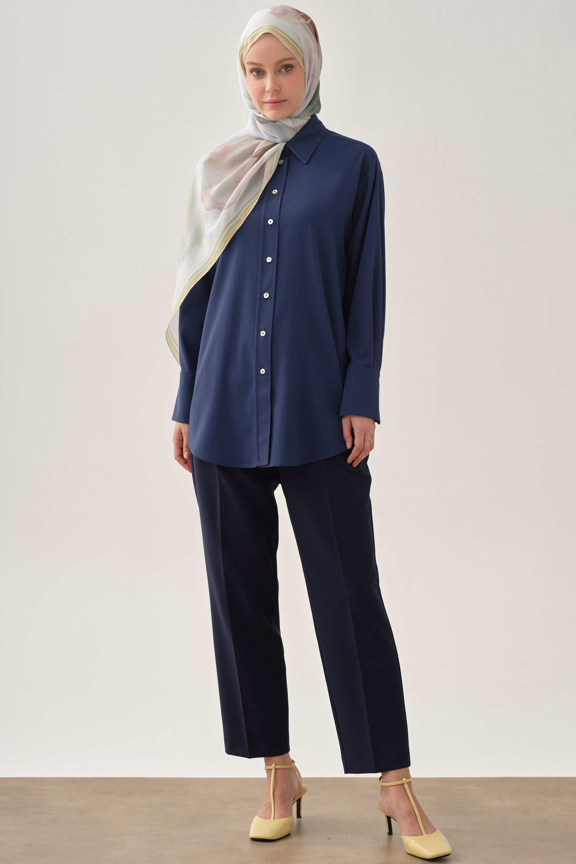 Tek Pile Basic Pantolon - Lacivert TUGBA