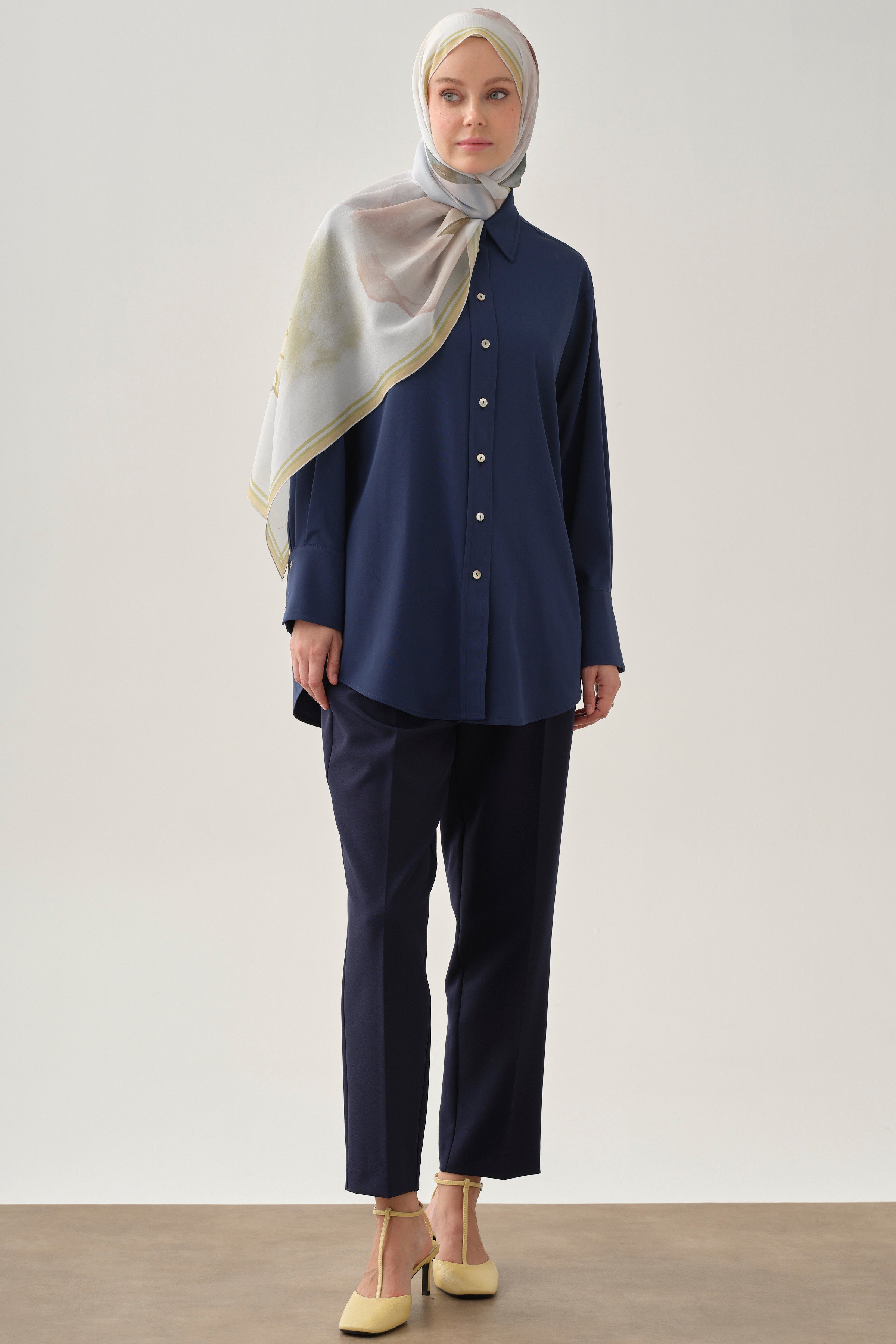 Tek Pile Basic Pantolon - Lacivert TUGBA