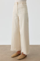 Cepli Paçası Püsküllü Pantolon - Ekru TUGBA