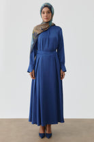 Plikaşe Detaylı Etek - İndigo TUGBA