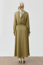 Plikaşe Detaylı Etek - Olive TUGBA