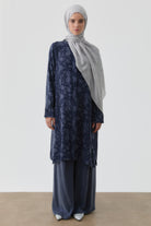 Kombinli Yanları Aller Detaylı Tunik - İndigo TUGBA