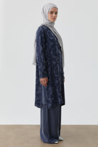 Kombinli Yanları Aller Detaylı Tunik - İndigo TUGBA