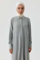 Desen Baskılı Uzun Tunik - Gri TUGBA