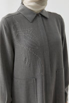 Desen Baskılı Uzun Tunik - Antrasit TUGBA