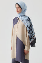 Kombinli Punto Nakışlı Tunik - Bej TUGBA