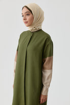 İki Kombinli Nakışlı Tunik - Haki TUGBA