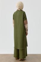 İki Kombinli Nakışlı Tunik - Haki TUGBA