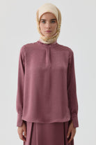 Ters Manşetli Bluz - Marsala TUGBA