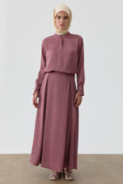 Plikaşe Detaylı Etek - Marsala TUGBA