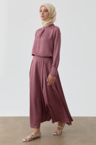 Plikaşe Detaylı Etek - Marsala TUGBA