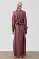 Plikaşe Detaylı Kemerli Elbise - Marsala TUGBA