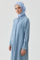 Desen Baskılı Uzun Tunik - Açık Mavi TUGBA