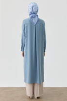 Desen Baskılı Uzun Tunik - Açık Mavi TUGBA