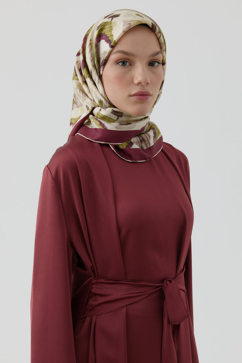 Didar Twill İpek Eşarp - Bordo TUGBA