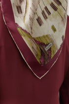 Didar Twill İpek Eşarp - Bordo TUGBA