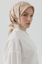 Fulya Twill İpek Eşarp - Kahve TUGBA