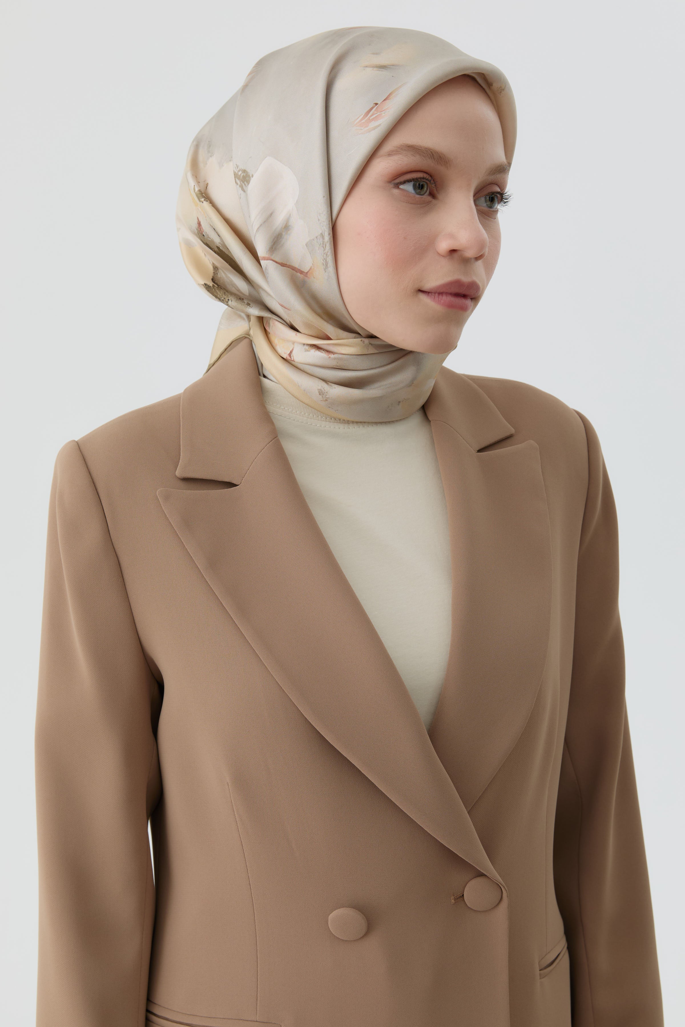 Fulya Twill İpek Eşarp - Sarı TUGBA