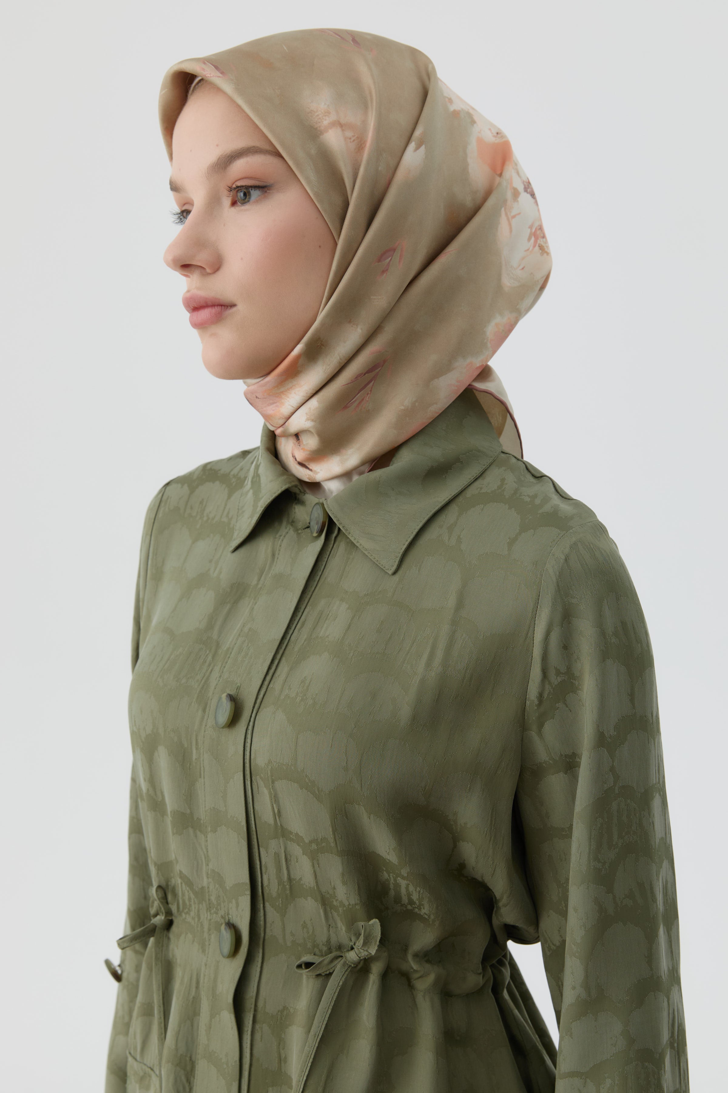 Fulya Twill İpek Eşarp - Somon TUGBA