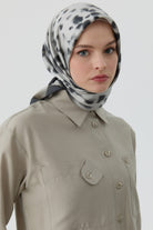 Sebu Twill İpek Eşarp - Gri TUGBA