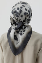 Sebu Twill İpek Eşarp - Gri TUGBA