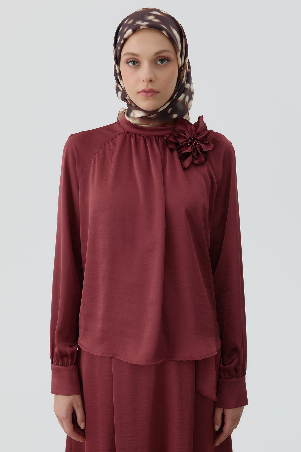 Pañuelo de seda Sebu Twill - Café amargo