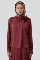 Sebu Twill İpek Eşarp - Acı Kahve TUGBA